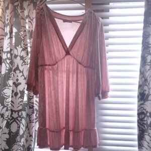 Motherhood Blush Sheer Blouse